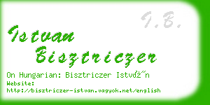 istvan bisztriczer business card